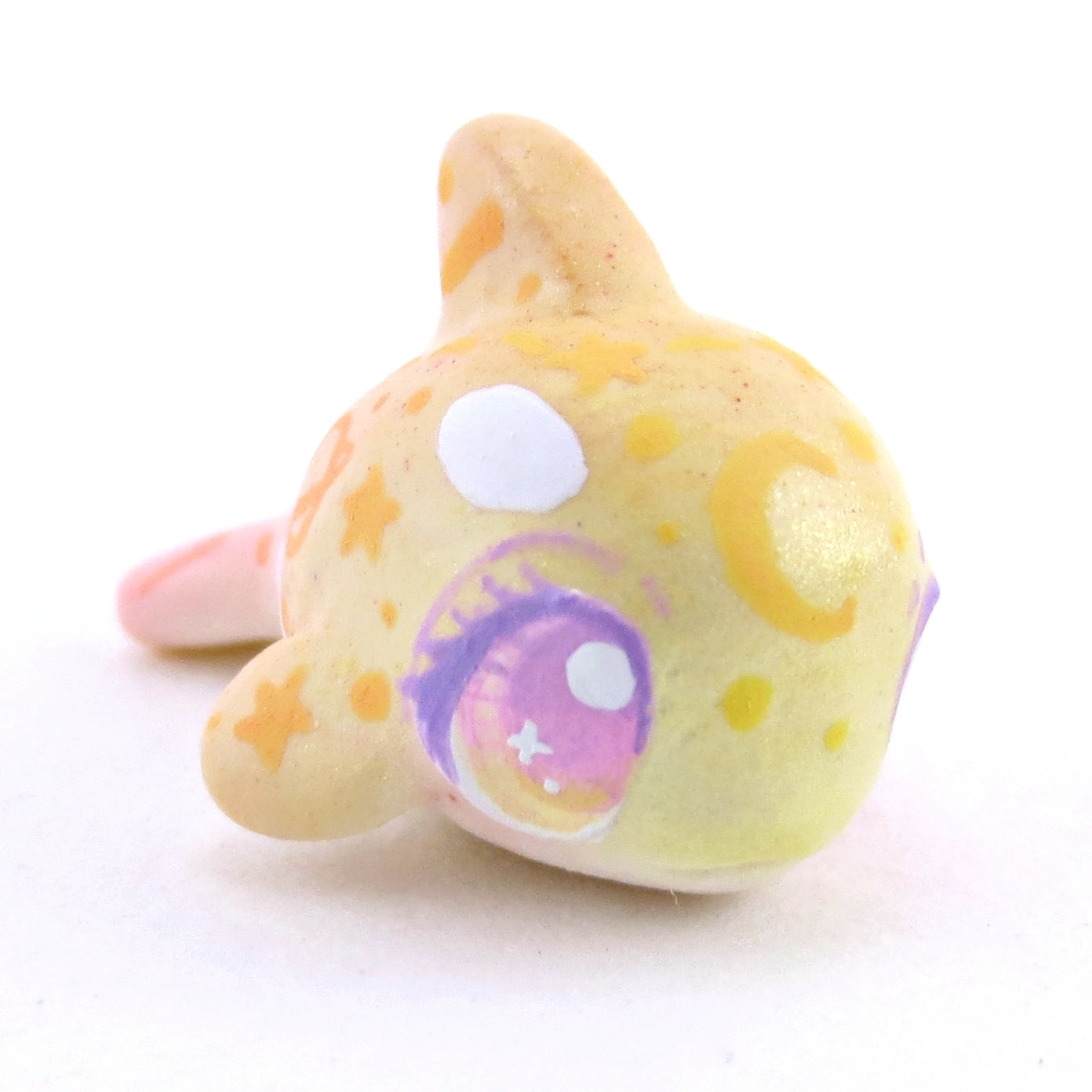 Mini Baby Peachy Constellation Ombre Orca Whale Figurine - Polymer Clay Enchanted Ocean Animals