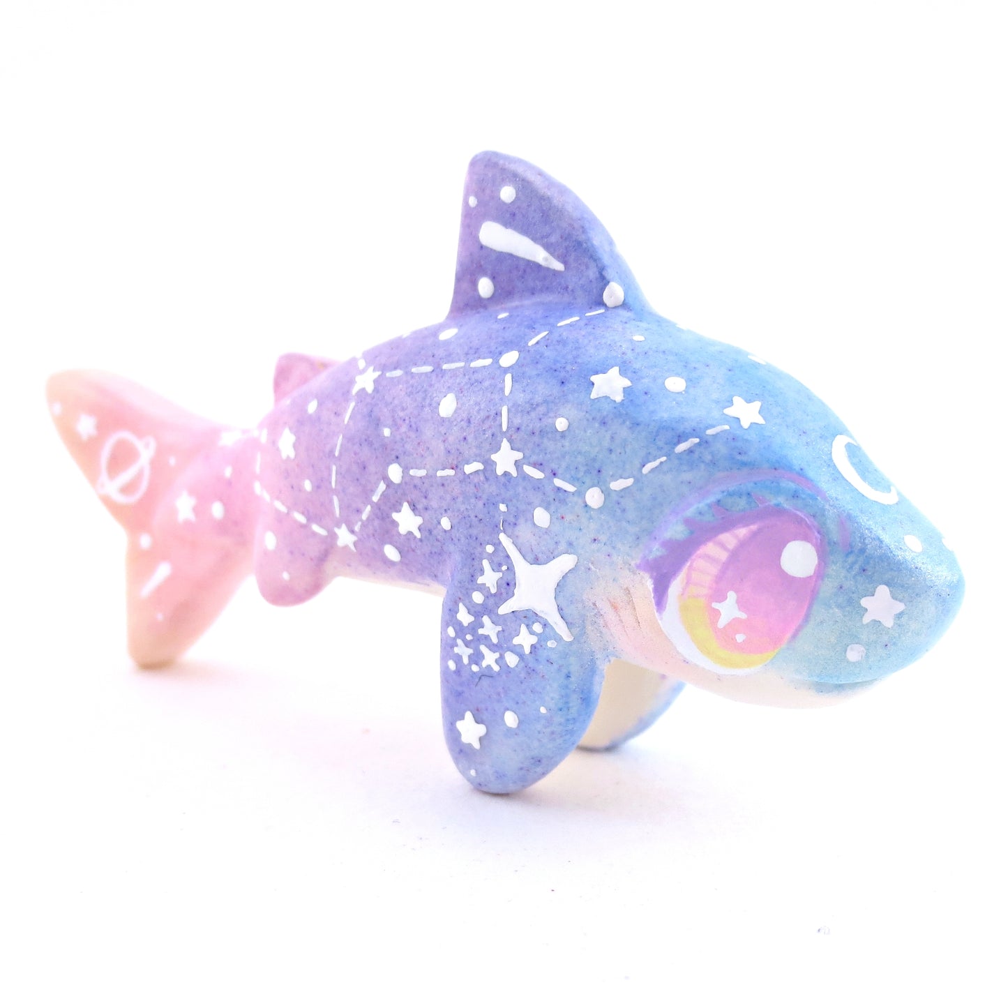 Sunset Constellation Ombre Shark Figurine - Polymer Clay Enchanted Ocean Animals