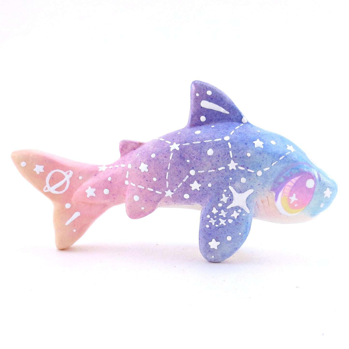 Sunset Constellation Ombre Shark Figurine - Polymer Clay Enchanted Ocean Animals