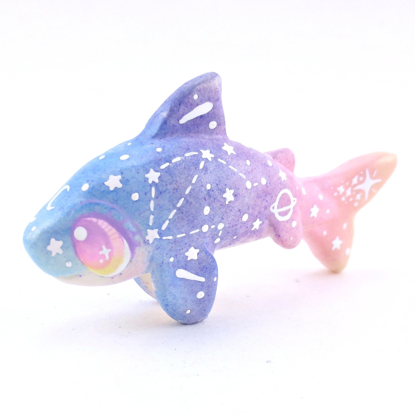 Sunset Constellation Ombre Shark Figurine - Polymer Clay Enchanted Ocean Animals