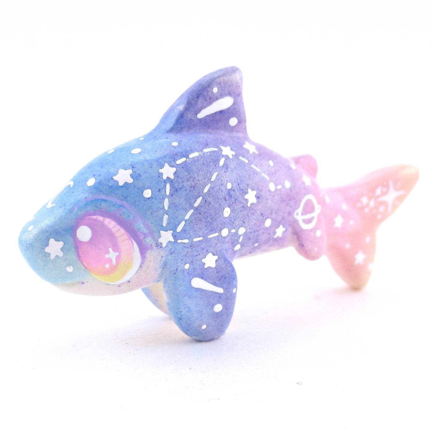 Sunset Constellation Ombre Shark Figurine - Polymer Clay Enchanted Ocean Animals