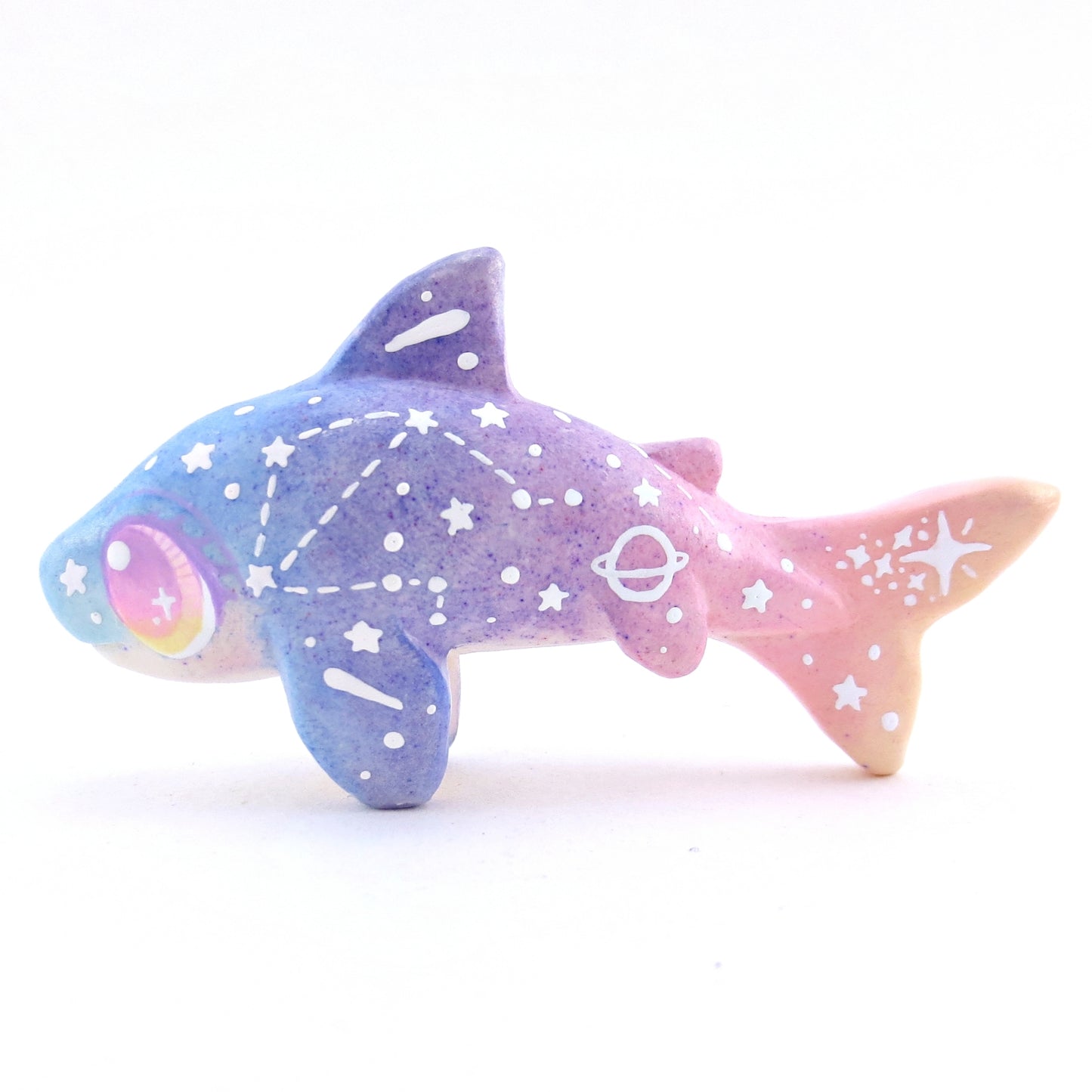 Sunset Constellation Ombre Shark Figurine - Polymer Clay Enchanted Ocean Animals