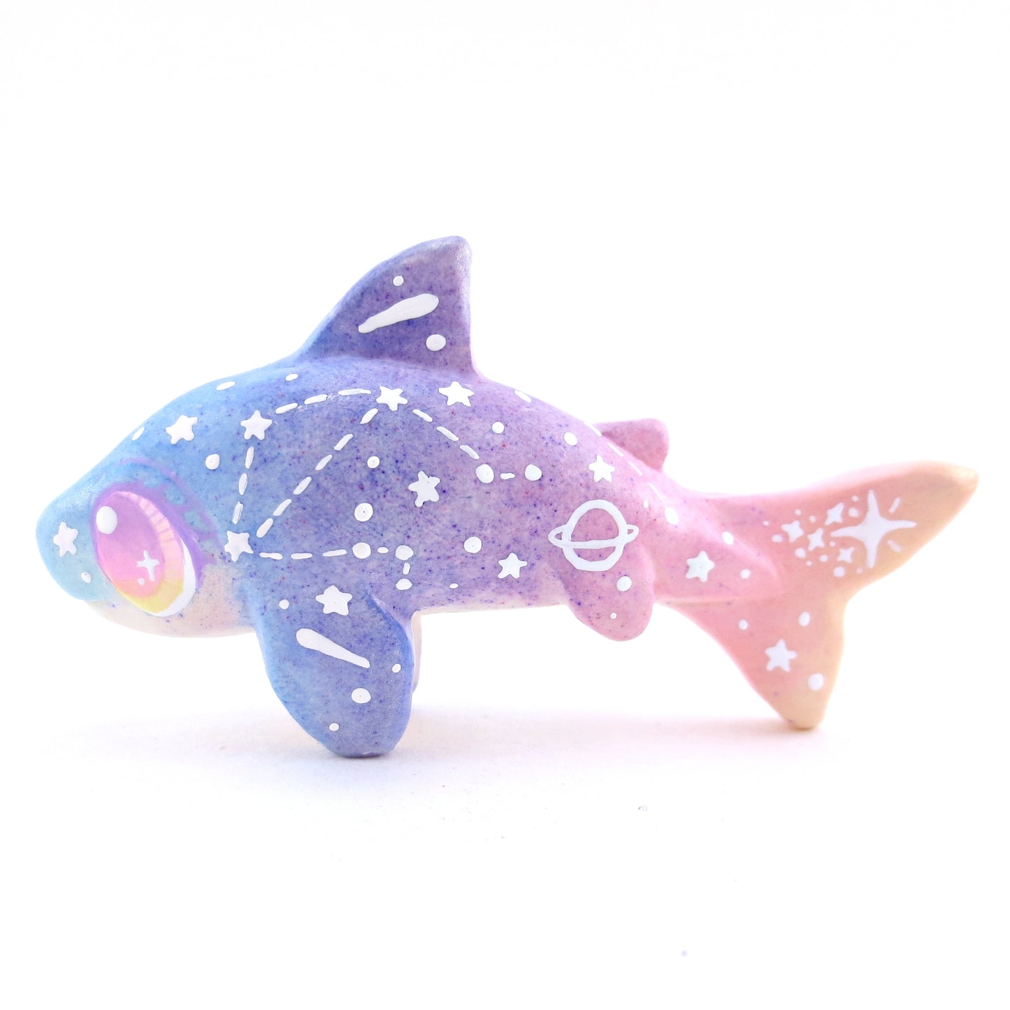 Sunset Constellation Ombre Shark Figurine - Polymer Clay Enchanted Ocean Animals