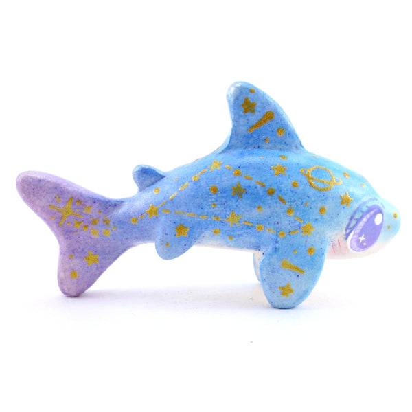 Green/Blue/Purple Constellation Ombre Shark Figurine - Polymer Clay Enchanted Ocean Animals