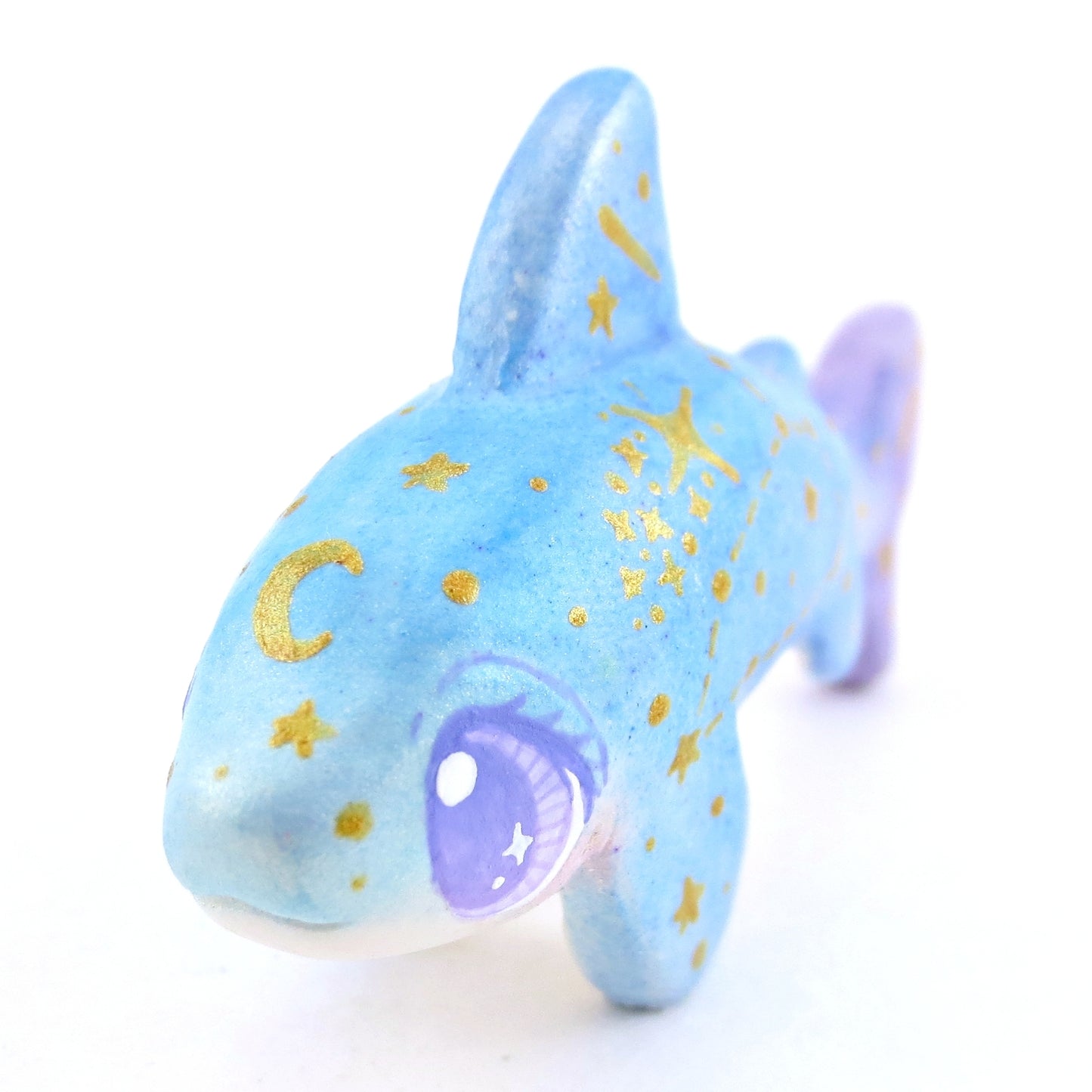 Green/Blue/Purple Constellation Ombre Shark Figurine - Polymer Clay Enchanted Ocean Animals