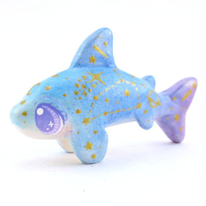 Green/Blue/Purple Constellation Ombre Shark Figurine - Polymer Clay Enchanted Ocean Animals