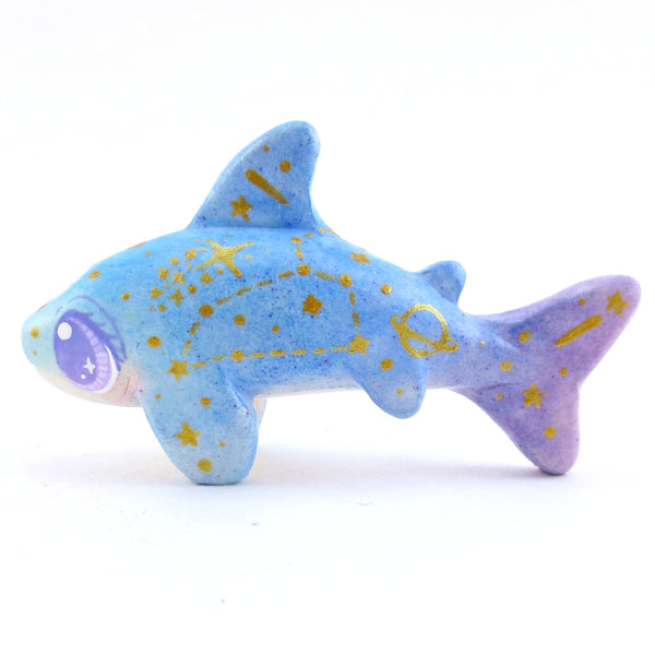 Green/Blue/Purple Constellation Ombre Shark Figurine - Polymer Clay Enchanted Ocean Animals