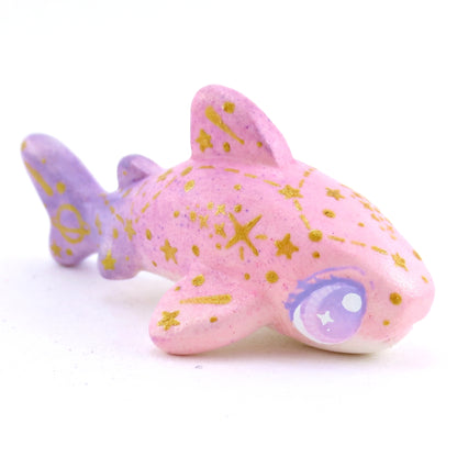 Pink/Purple Constellation Ombre Leopard Shark Figurine - Polymer Clay Enchanted Ocean Animals