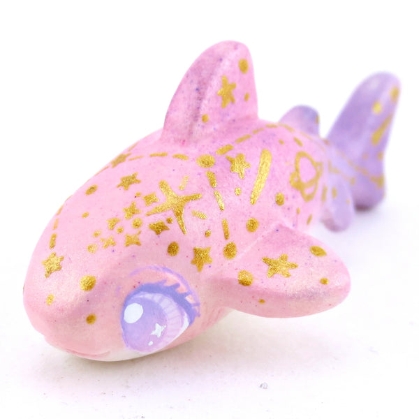 Pink/Purple Constellation Ombre Leopard Shark Figurine - Polymer Clay Enchanted Ocean Animals