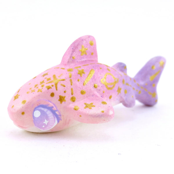 Pink/Purple Constellation Ombre Leopard Shark Figurine - Polymer Clay Enchanted Ocean Animals