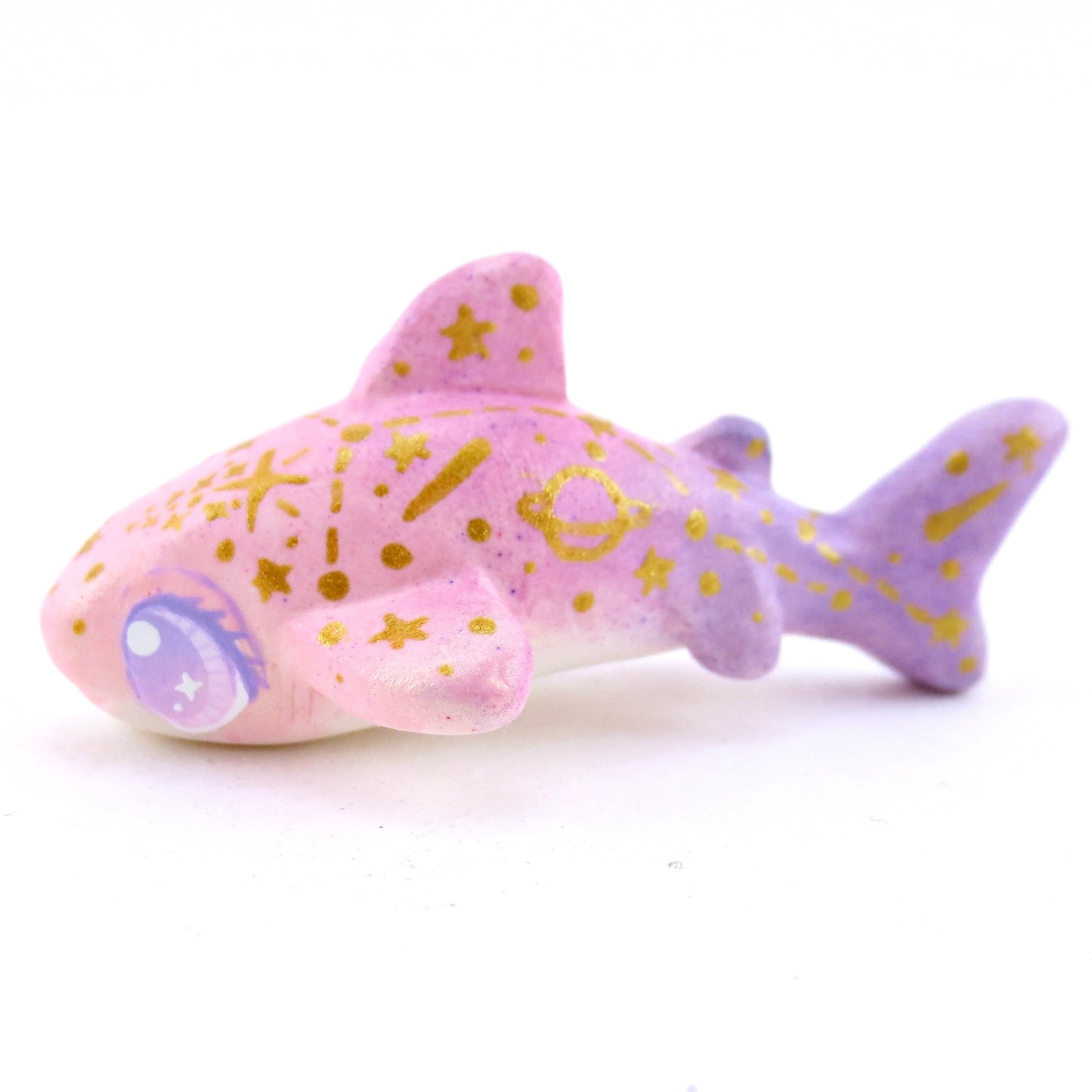 Pink/Purple Constellation Ombre Leopard Shark Figurine - Polymer Clay Enchanted Ocean Animals