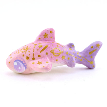 Pink/Purple Constellation Ombre Leopard Shark Figurine - Polymer Clay Enchanted Ocean Animals