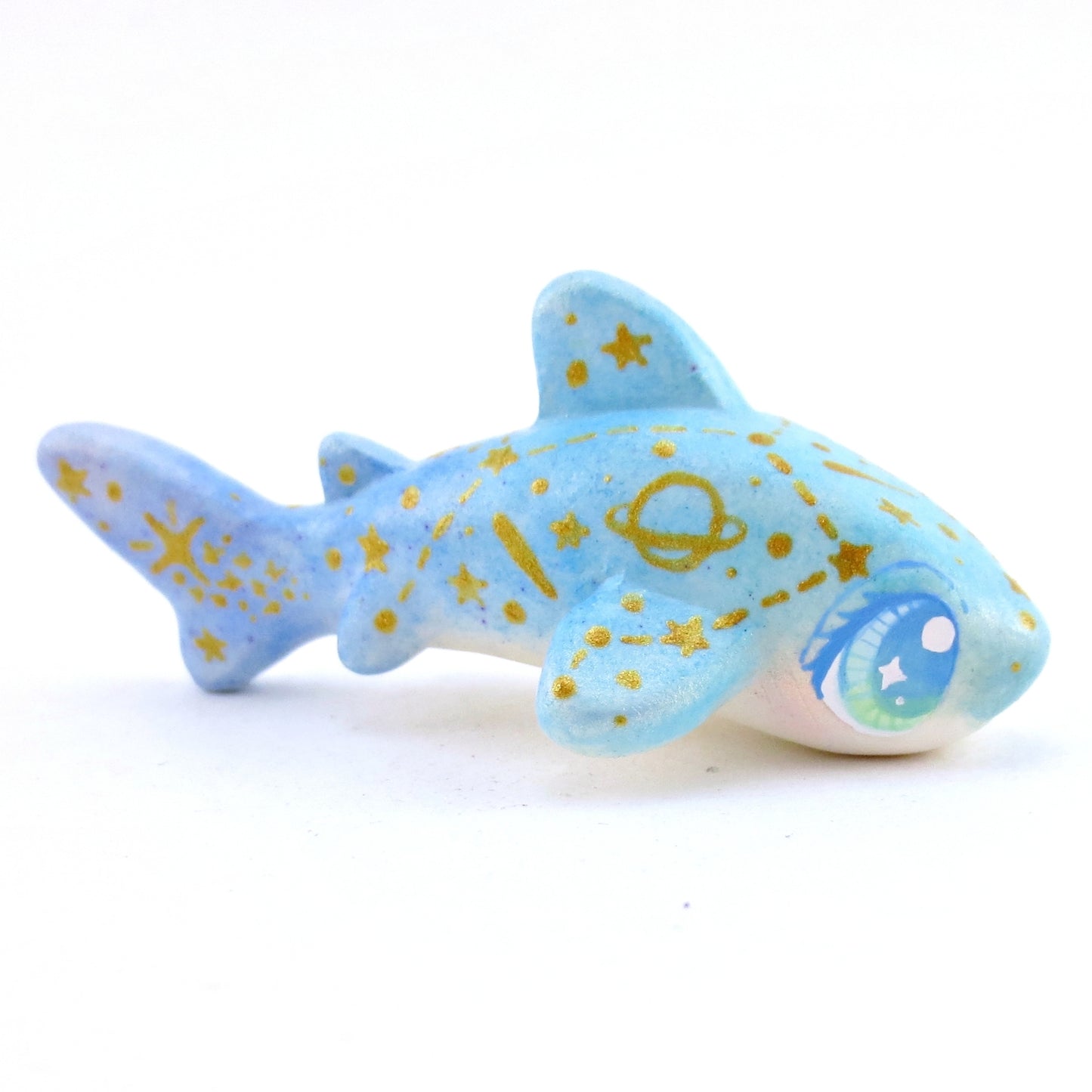 Blue/Green Constellation Ombre Leopard Shark Figurine - Polymer Clay Enchanted Ocean Animals