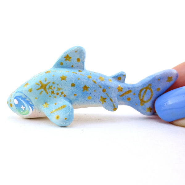 Blue/Green Constellation Ombre Leopard Shark Figurine - Polymer Clay Enchanted Ocean Animals