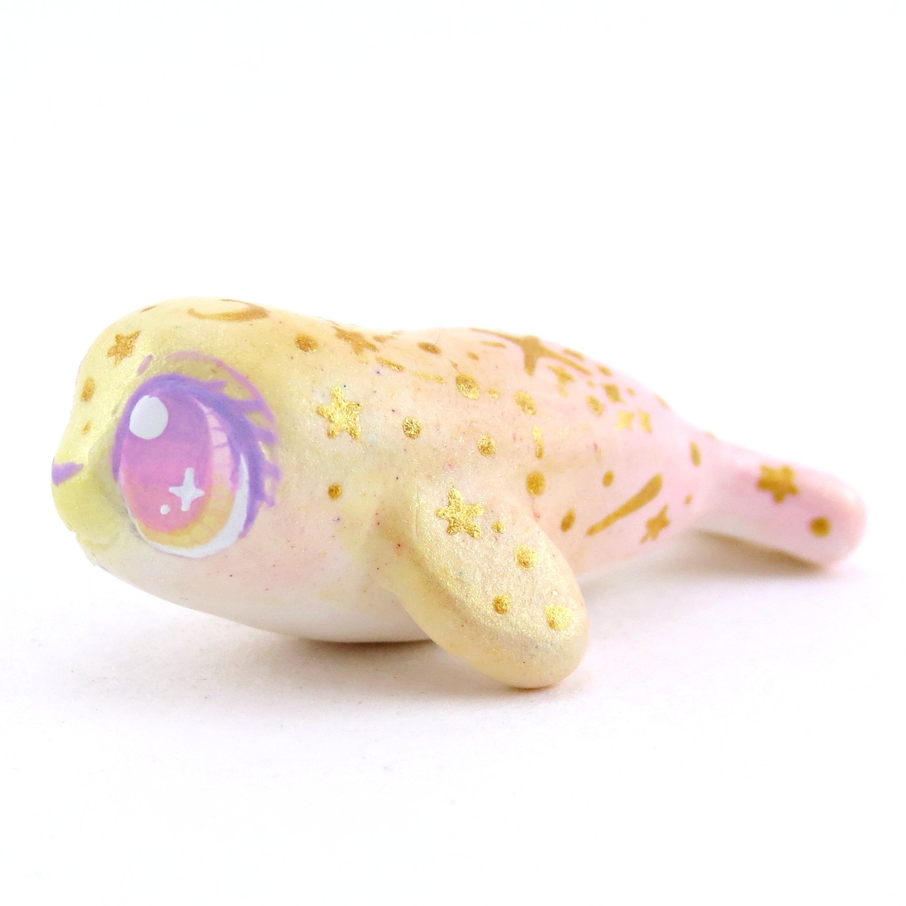 Peachy Constellation Ombre Seal Figurine - Polymer Clay Enchanted Ocean Animals