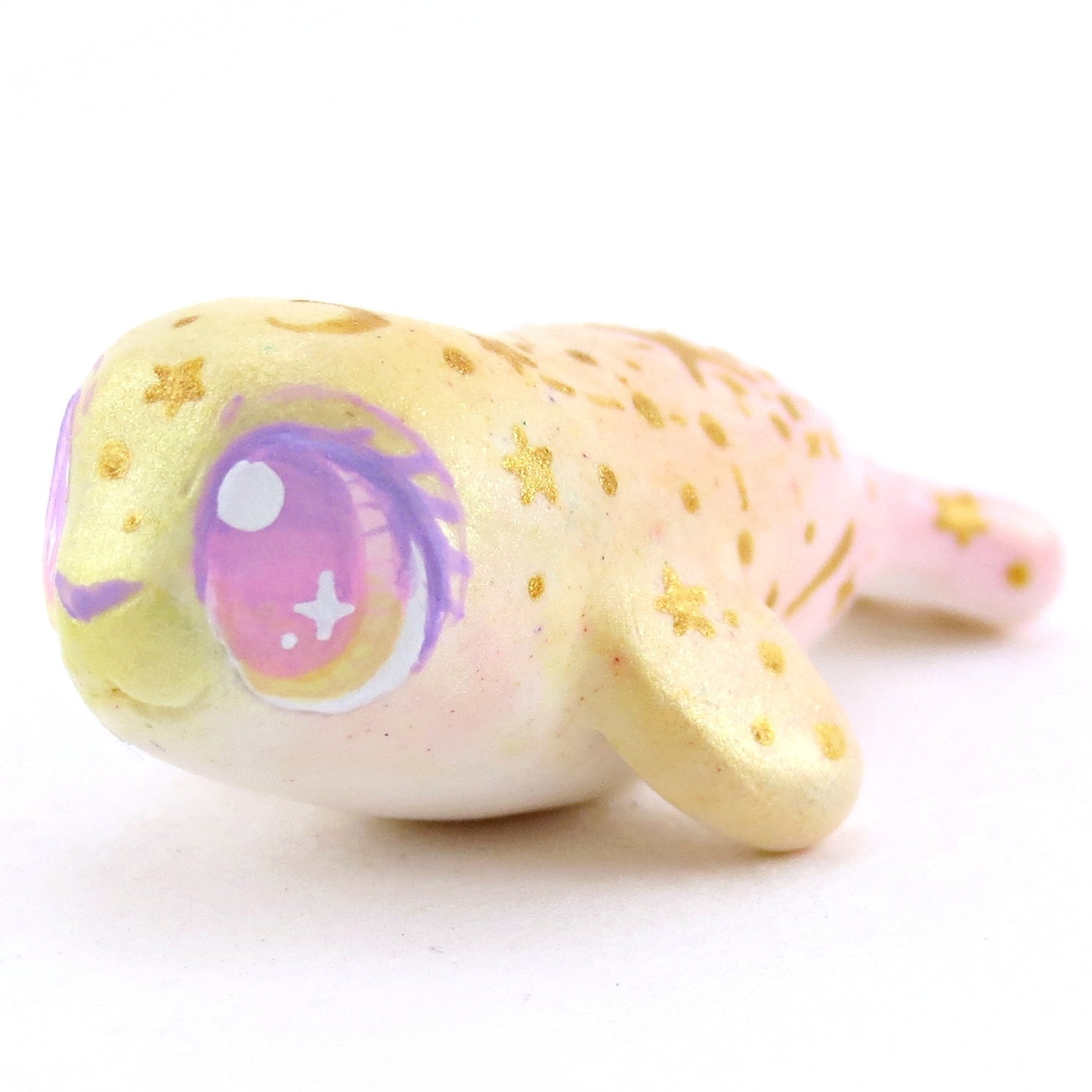 Peachy Constellation Ombre Seal Figurine - Polymer Clay Enchanted Ocean Animals