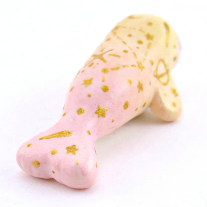 Peachy Constellation Ombre Seal Figurine - Polymer Clay Enchanted Ocean Animals