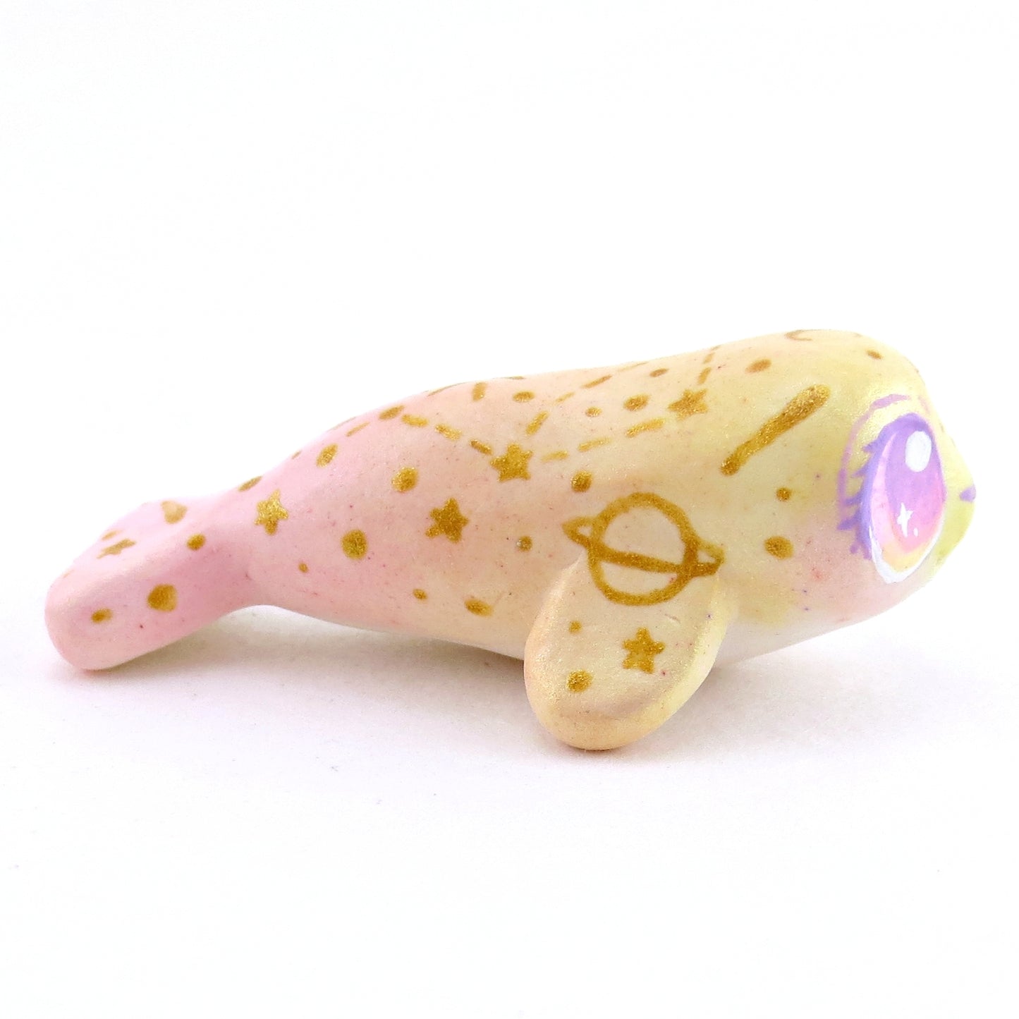 Peachy Constellation Ombre Seal Figurine - Polymer Clay Enchanted Ocean Animals