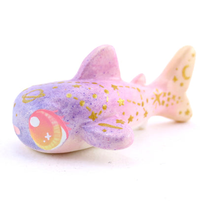 Sunset Constellation Ombre Whale Shark Figurine - Polymer Clay Enchanted Ocean Animals