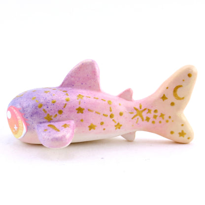 Sunset Constellation Ombre Whale Shark Figurine - Polymer Clay Enchanted Ocean Animals