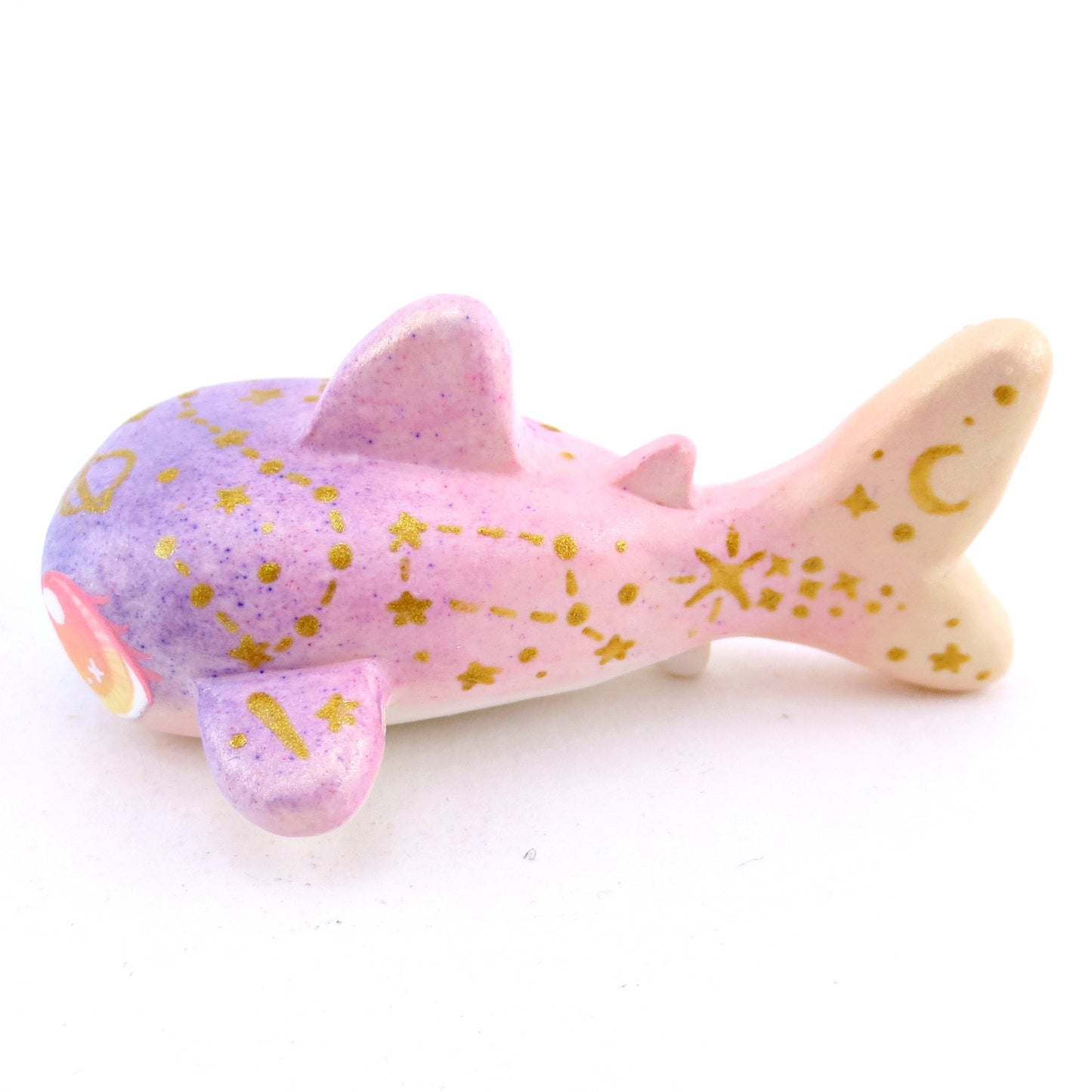 Sunset Constellation Ombre Whale Shark Figurine - Polymer Clay Enchanted Ocean Animals