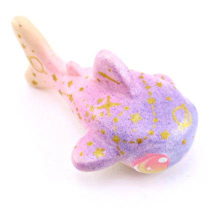 Sunset Constellation Ombre Whale Shark Figurine - Polymer Clay Enchanted Ocean Animals