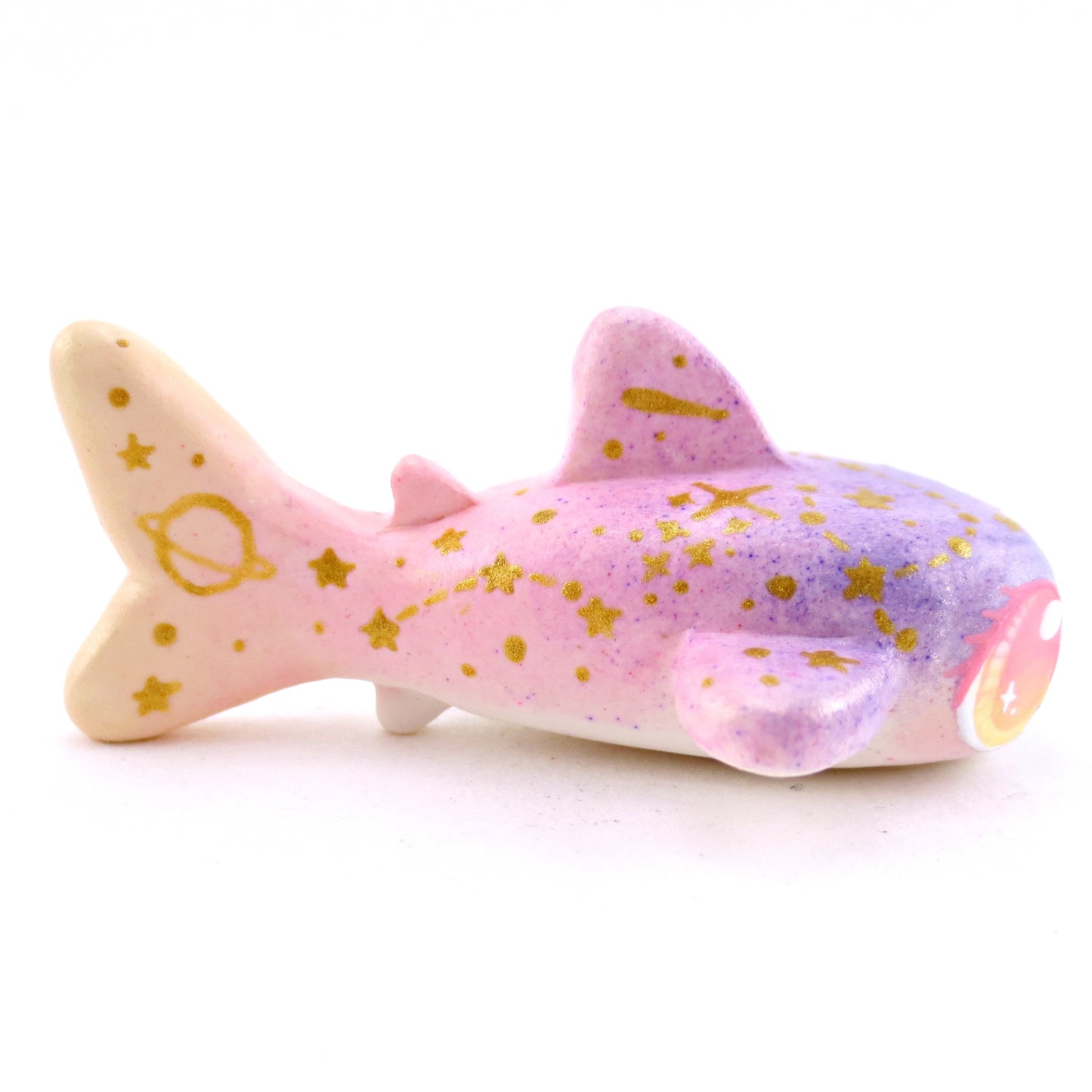 Sunset Constellation Ombre Whale Shark Figurine - Polymer Clay Enchanted Ocean Animals