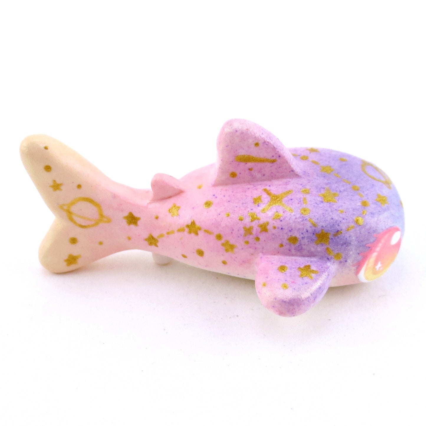 Sunset Constellation Ombre Whale Shark Figurine - Polymer Clay Enchanted Ocean Animals