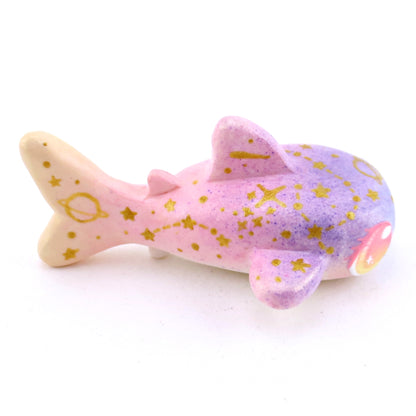 Sunset Constellation Ombre Whale Shark Figurine - Polymer Clay Enchanted Ocean Animals