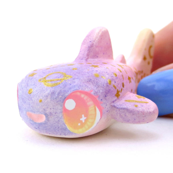 Sunset Constellation Ombre Whale Shark Figurine - Polymer Clay Enchanted Ocean Animals