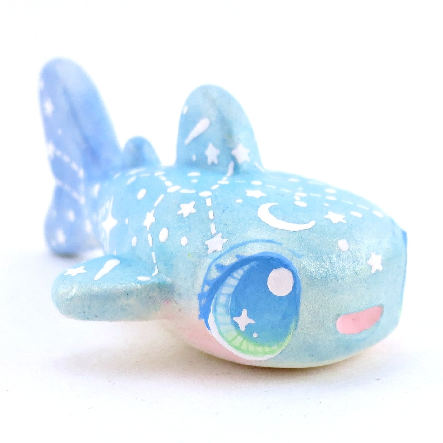 Green/Blue Constellation Ombre Whale Shark Figurine - Polymer Clay Enchanted Ocean Animals