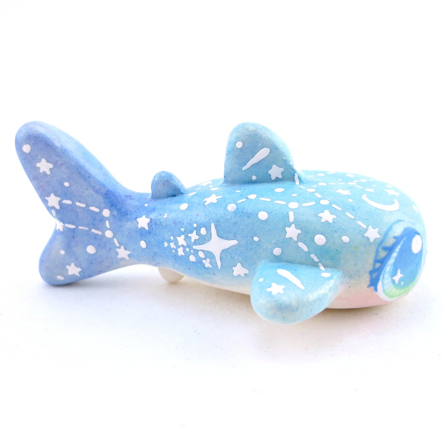 Green/Blue Constellation Ombre Whale Shark Figurine - Polymer Clay Enchanted Ocean Animals