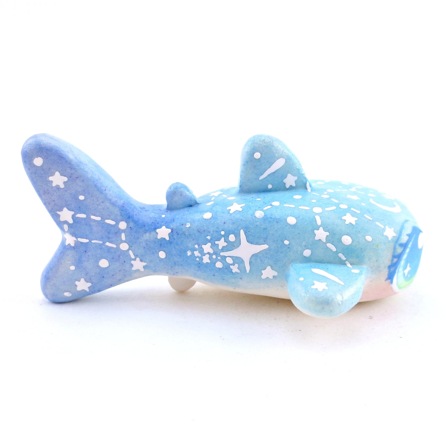 Green/Blue Constellation Ombre Whale Shark Figurine - Polymer Clay Enchanted Ocean Animals