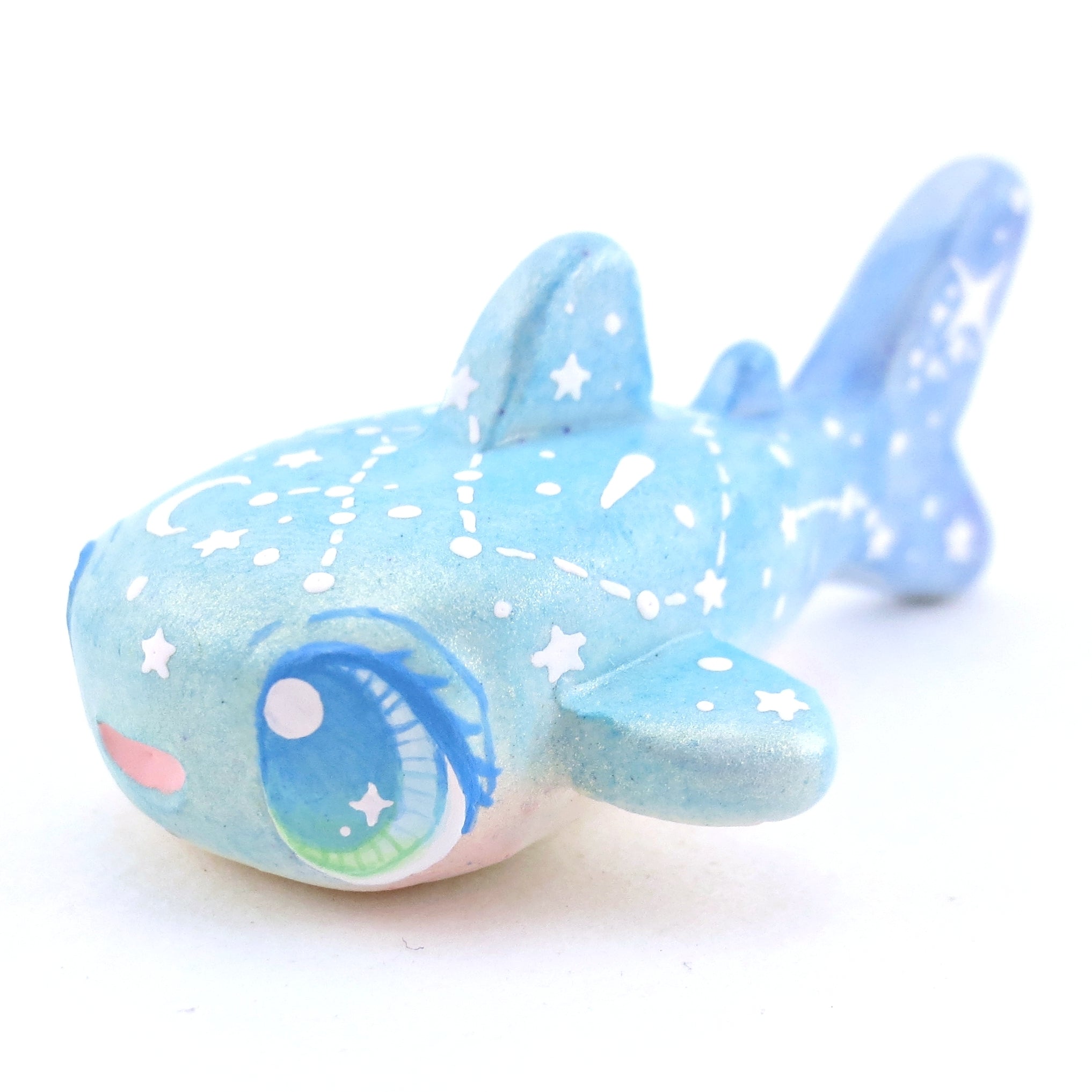 Green/Blue Constellation Ombre Whale Shark Figurine - Polymer Clay Enchanted Ocean Animals