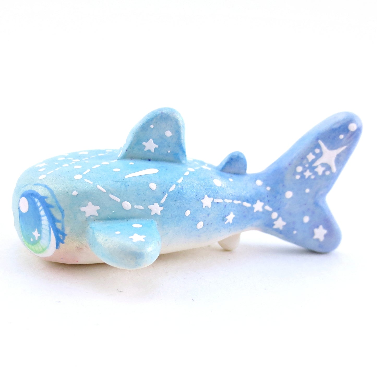 Green/Blue Constellation Ombre Whale Shark Figurine - Polymer Clay Enchanted Ocean Animals