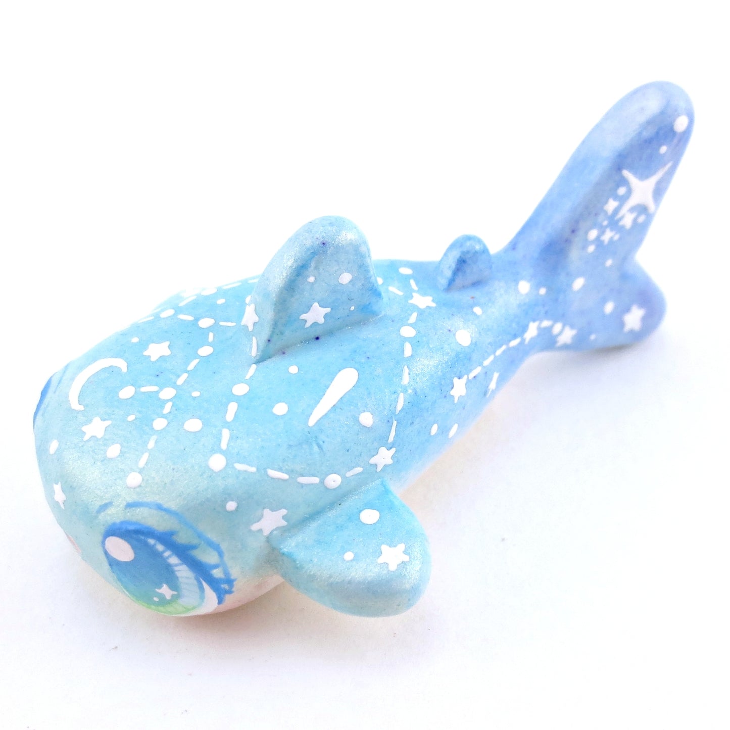 Green/Blue Constellation Ombre Whale Shark Figurine - Polymer Clay Enchanted Ocean Animals