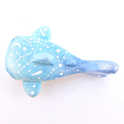 Green/Blue Constellation Ombre Whale Shark Figurine - Polymer Clay Enchanted Ocean Animals