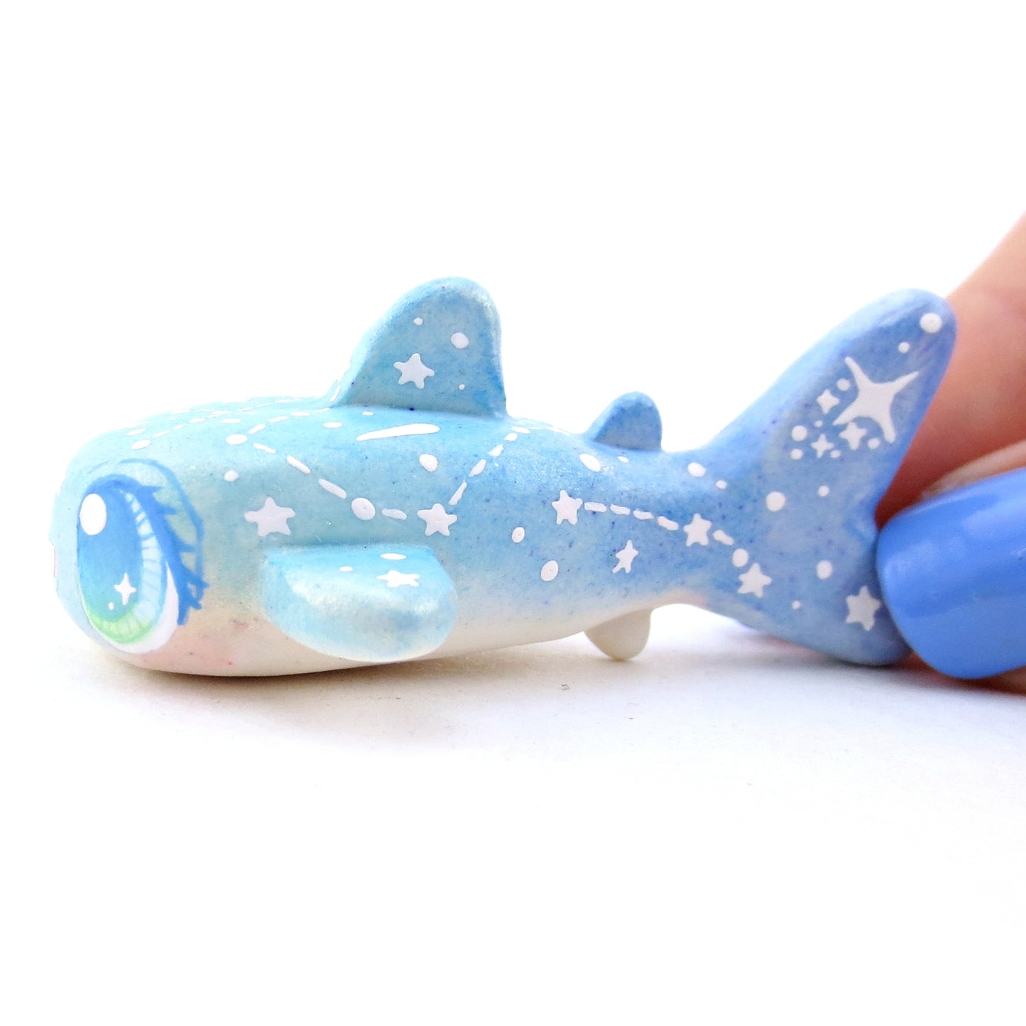 Green/Blue Constellation Ombre Whale Shark Figurine - Polymer Clay Enchanted Ocean Animals