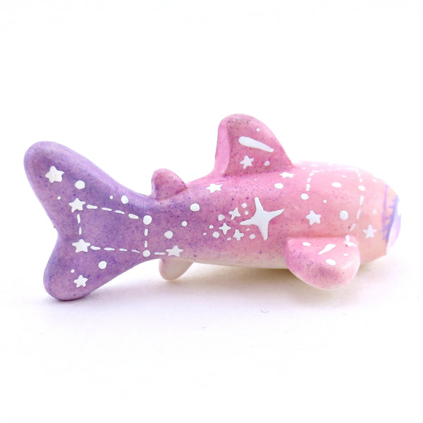 Peach/Pink/Purple Constellation Ombre Whale Shark Figurine - Polymer Clay Enchanted Ocean Animals