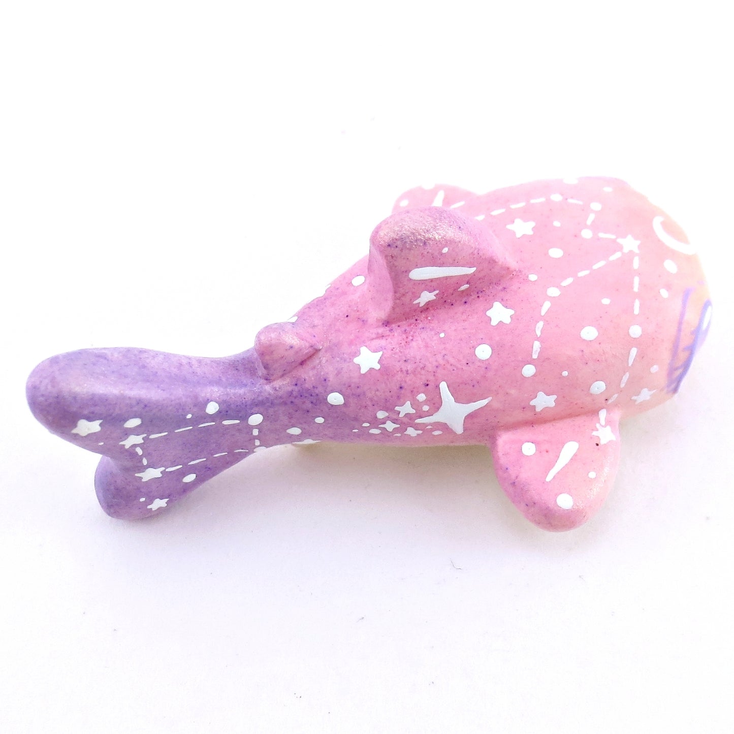 Peach/Pink/Purple Constellation Ombre Whale Shark Figurine - Polymer Clay Enchanted Ocean Animals