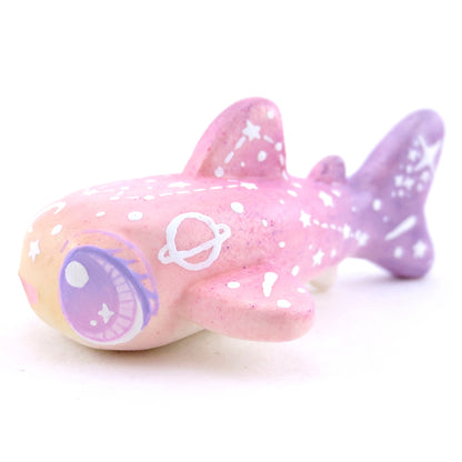 Peach/Pink/Purple Constellation Ombre Whale Shark Figurine - Polymer Clay Enchanted Ocean Animals