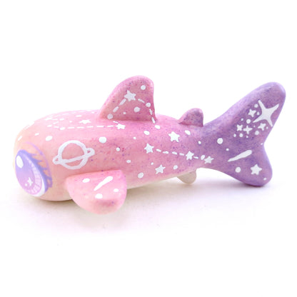 Peach/Pink/Purple Constellation Ombre Whale Shark Figurine - Polymer Clay Enchanted Ocean Animals