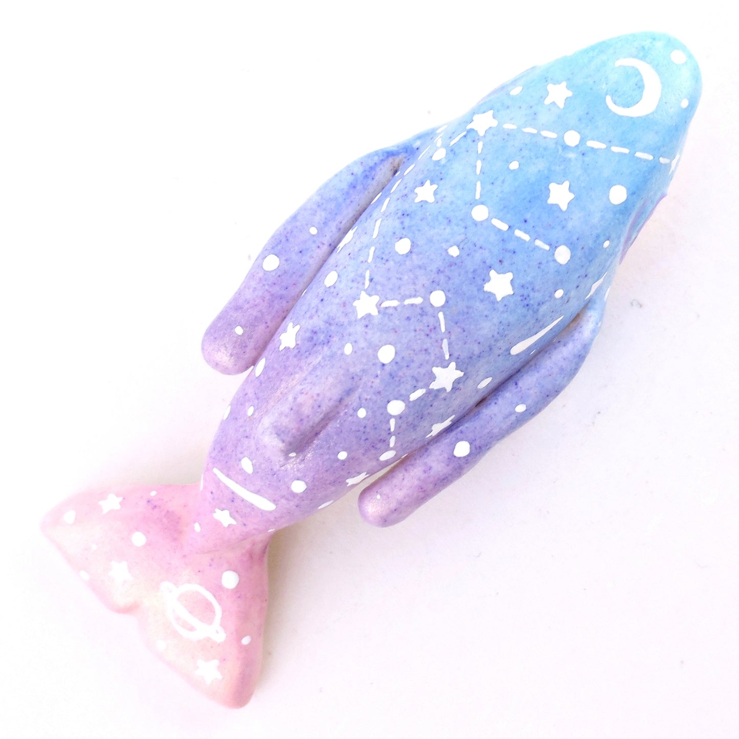 Blue/Purple/Pink Constellation Ombre Whale Figurine - Polymer Clay Enchanted Ocean Animals