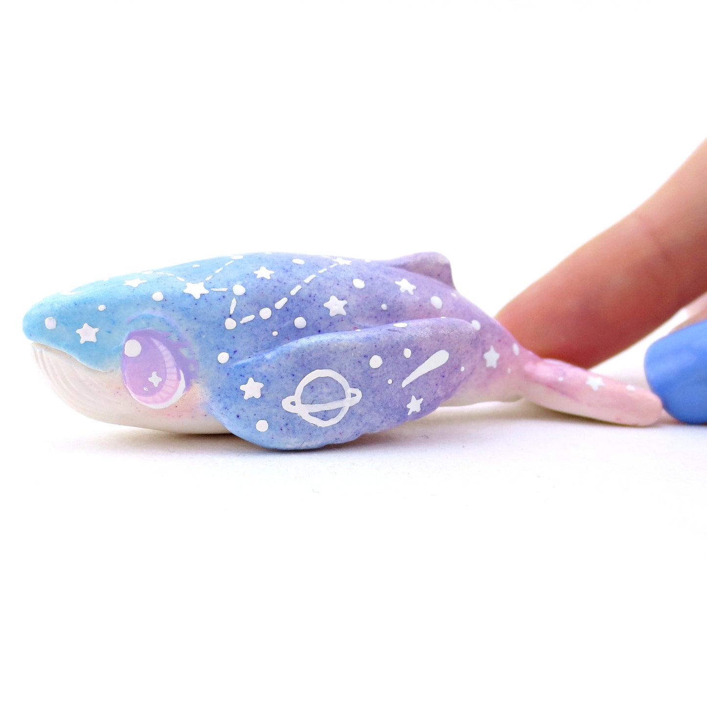 Blue/Purple/Pink Constellation Ombre Whale Figurine - Polymer Clay Enchanted Ocean Animals