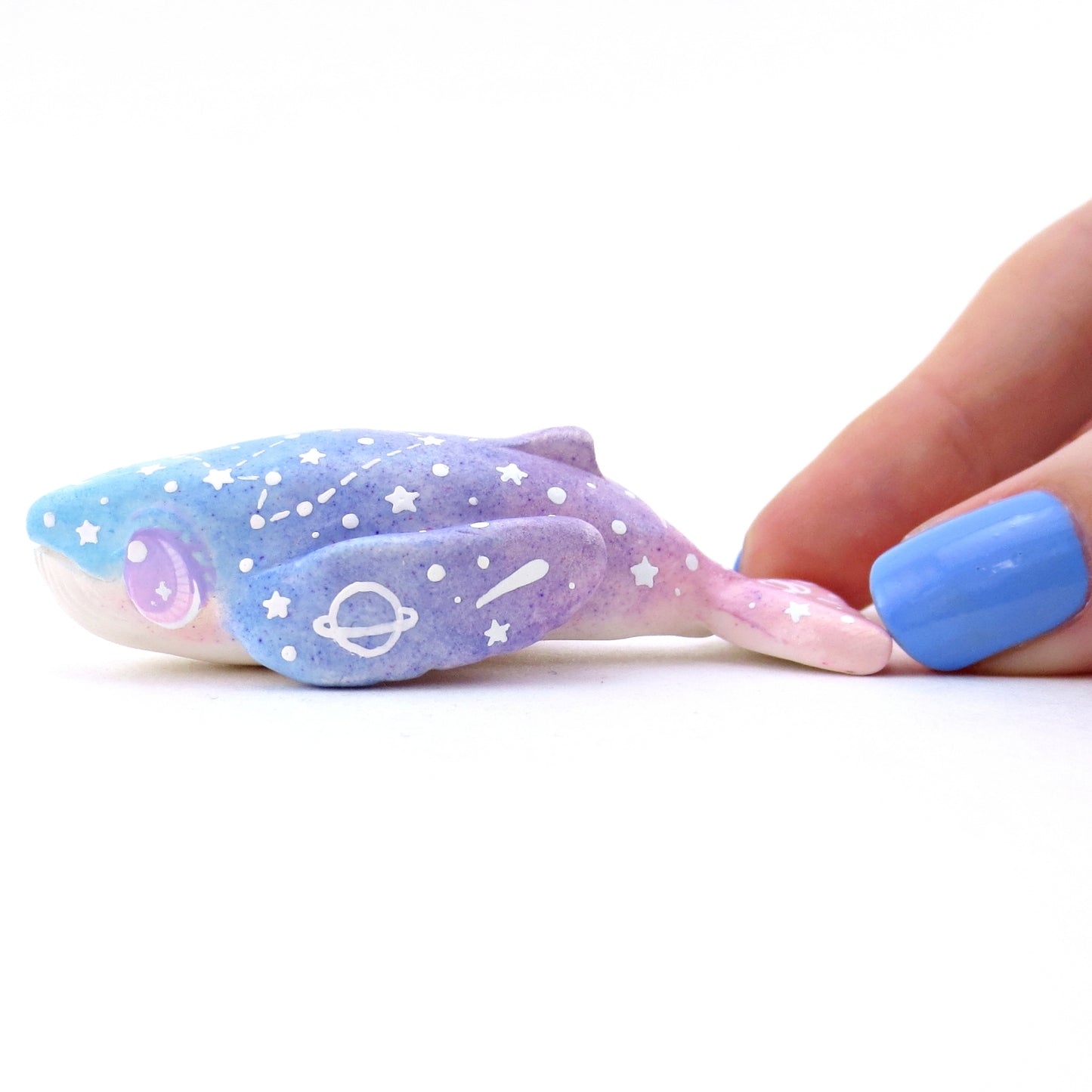 Blue/Purple/Pink Constellation Ombre Whale Figurine - Polymer Clay Enchanted Ocean Animals