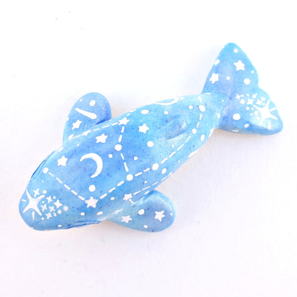 Constellation Blue Whale Figurine - Polymer Clay Enchanted Ocean Animals