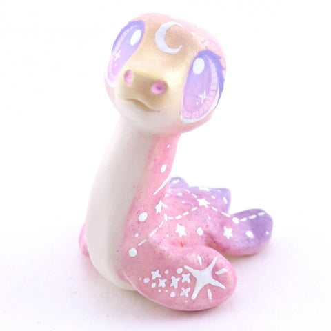 Peach/Pink/Purple Constellation Ombre Nessie Figurine - Polymer Clay Enchanted Ocean Animals