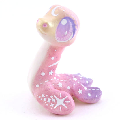 Peach/Pink/Purple Constellation Ombre Nessie Figurine - Polymer Clay Enchanted Ocean Animals