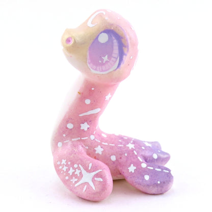 Peach/Pink/Purple Constellation Ombre Nessie Figurine - Polymer Clay Enchanted Ocean Animals