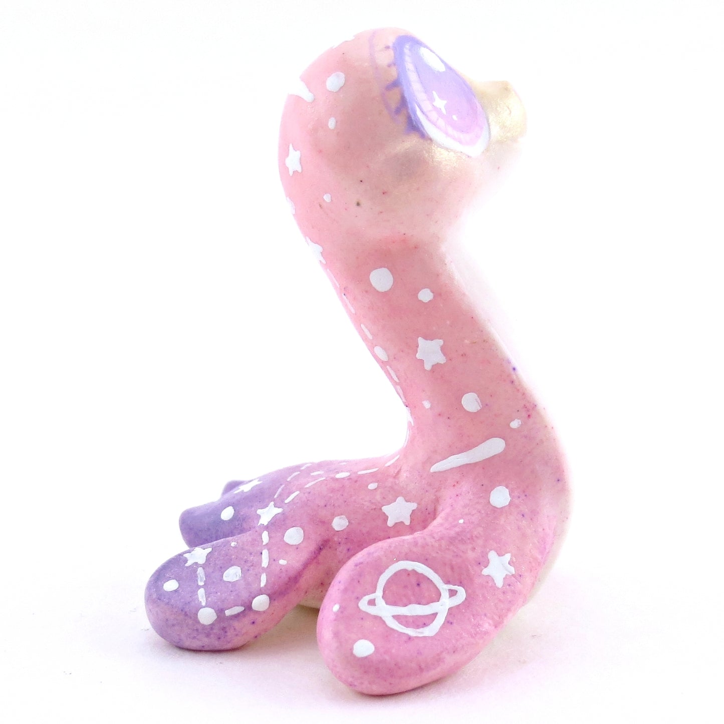 Peach/Pink/Purple Constellation Ombre Nessie Figurine - Polymer Clay Enchanted Ocean Animals